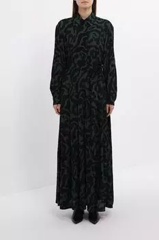 Платье-рубашка макси с пышной юбкой Piombo