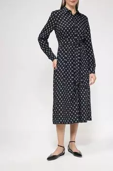 Платье-рубашка миди с фирменным принтом BELUCCI