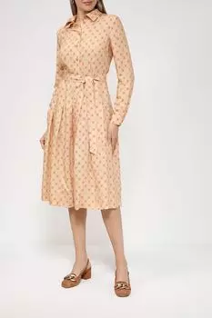 Платье-рубашка миди с фирменным принтом BELUCCI
