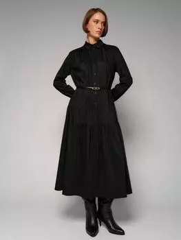 Платье-рубашка миди с поясом ELEGANZZA