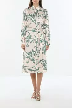 Платье-рубашка с цветочным принтом на поясе SABRINA SCALA