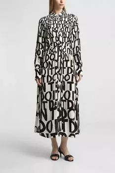 Платье-рубашка с поясом и принтом Desigual