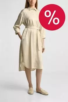 Платье-рубашка в полоску с вырезами на поясе Exchange Armani