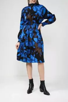 Платье с эластичным поясом и манжетами Esprit Casual