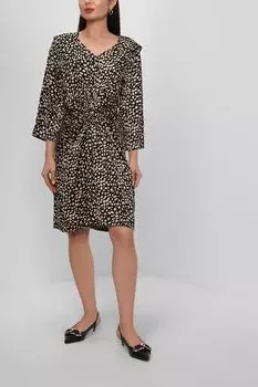Платье с анималистическим принтом BOSS