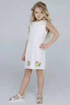 Платье с фирменным принтом из хлопкового поплина EVIKA KIDS