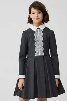 Платье с кружевной аппликацией на груди со съемным воротником SMENA