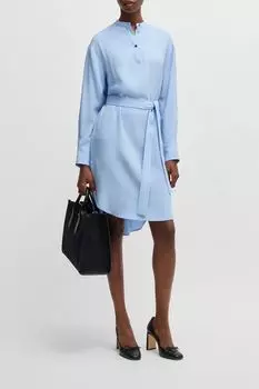 Платье с поясом и застежкой на кнопки BOSS
