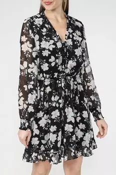 Платье с поясом на кулиске с цветочным принтом Guess