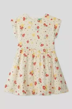 Платье с принтом приталенное Benetton