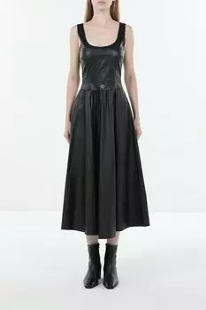 Платье с пышной юбкой из экокожи Rinascimento