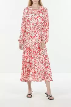 Платье с пышным рукавом с принтом Comma