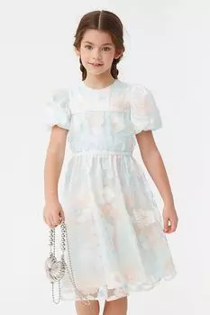 Платье с рукавами фонариками и шитьем SMENA