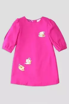 Платье с рукавами из тонкой шести с аппликациями EVIKA KIDS