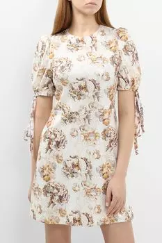 Платье с рукавами на завязках и принтом BELUCCI