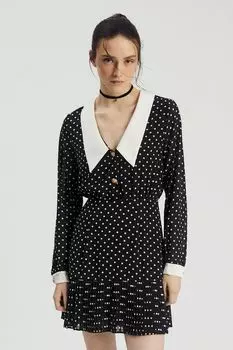 Платье с юбкой гофре с принтом горох Nume