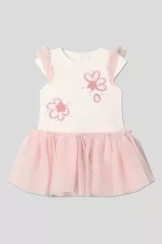 Платье с юбкой из сетки и декором Mayoral