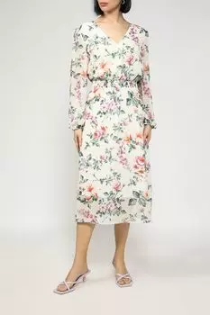 Платье с V-вырезом на эластичном поясе с принтом OVS