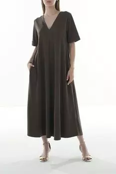 Платье с V-вырезом расклешенное Cinque