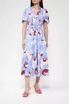 Платье с V вырезом с цветочным принтом BOSS