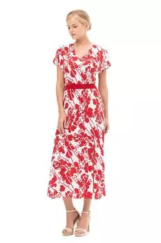 Платье с V-вырезом с принтом ALEXANDER BOGDANOV