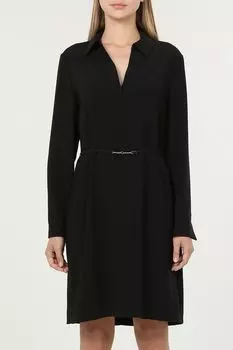 Платье с воротником поло и пряжкой на поясе Calvin Klein