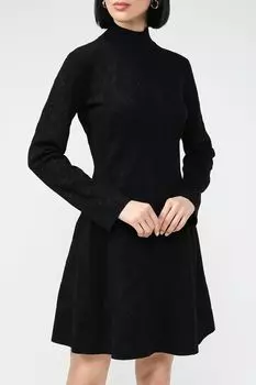 Платье с воротником стойкой и цветочной вышивкой в тон EMPORIO ARMANI