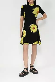 Платье с воротником стойкой и принтом Desigual