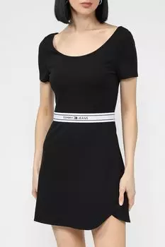 Платье с вырезом и контрастным поясом Tommy Jeans