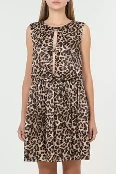 Платье с вырезом на груди с анималистичным принтом BELUCCI