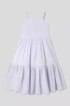 Платье-сарафан из хлопка и льна с воланами IDO