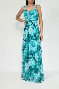 Платье-сарафан на лямках и цветочным принтом Rinascimento