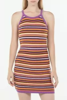 Платье-сарафан вязаное на лямках в мелкую полоску OVS