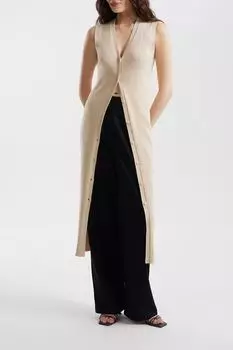 Платье трикотажное без рукавов на пуговицах в рубчик Urban Tiger