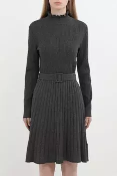 Платье трикотажное приталенное на поясе Esprit Casual