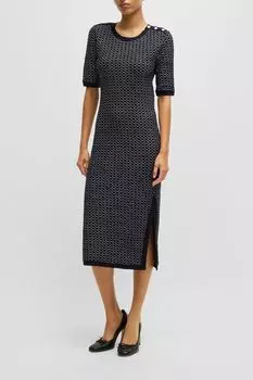 Платье трикотажное с разрезом BOSS