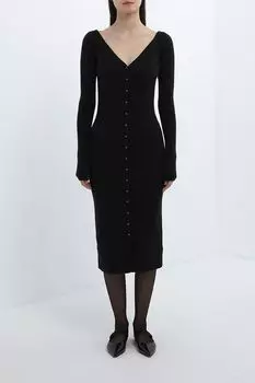 Платье трикотажное с v-вырезом Calvin Klein Jeans