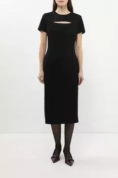 Платье трикотажное с вырезом на груди HUGO