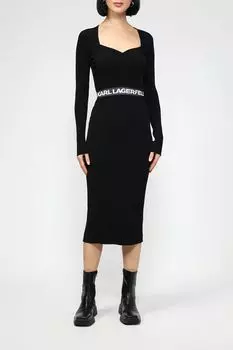 Платье трикотажное с вырезом в форме сердца Karl Lagerfeld