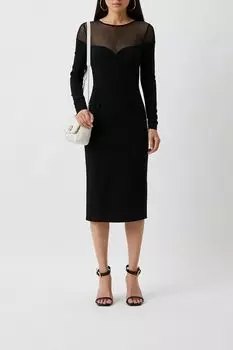 Платье трикотажное со вставкой из тюля Pinko