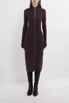 Платье трикотажное в рубчик на молнии Karl Lagerfeld Jeans