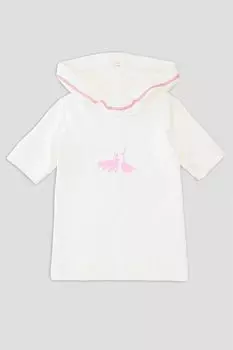 Платье-туника с капюшоном и с балериной из страз EVIKA KIDS