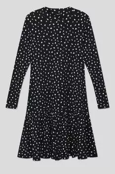 Платье в рубчик с принтом s.Oliver