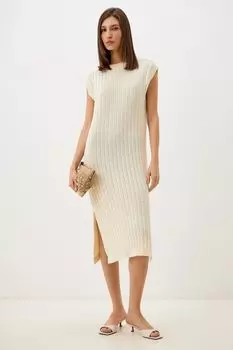 Платье вязаное без рукавов текстурное с разрезами Marhatter