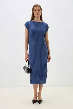 Платье вязаное без рукавов текстурное с разрезами Marhatter