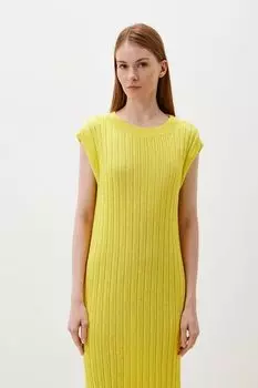 Платье вязаное без рукавов текстурное с разрезами Marhatter