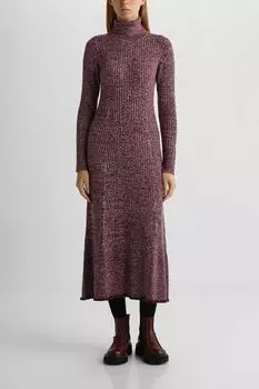 Платье вязаное из смесовой шерсти с высоким воротником SABRINA SCALA