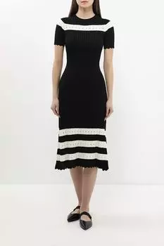 Платье вязаное с коротким рукавом текстурное BELUCCI