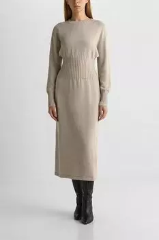Платье вязаное с широкой резинкой на поясе BELUCCI