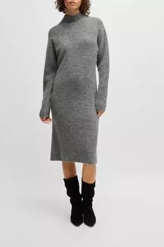 Платье вязаное с воротником стойкой BOSS